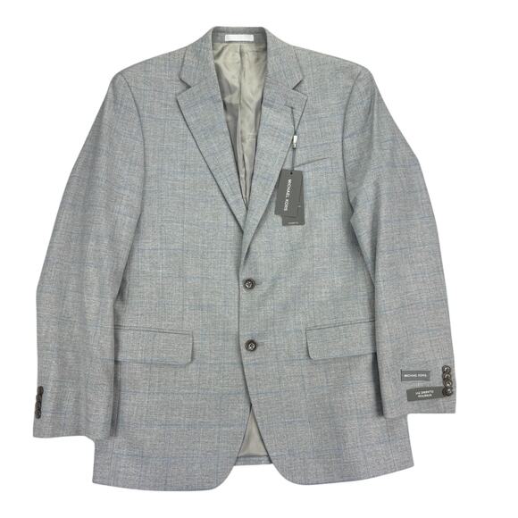 Michael Kors Mens Classic Fit Windowpane Stretch Sport Coat Gray 38R - Picture 1 of 5